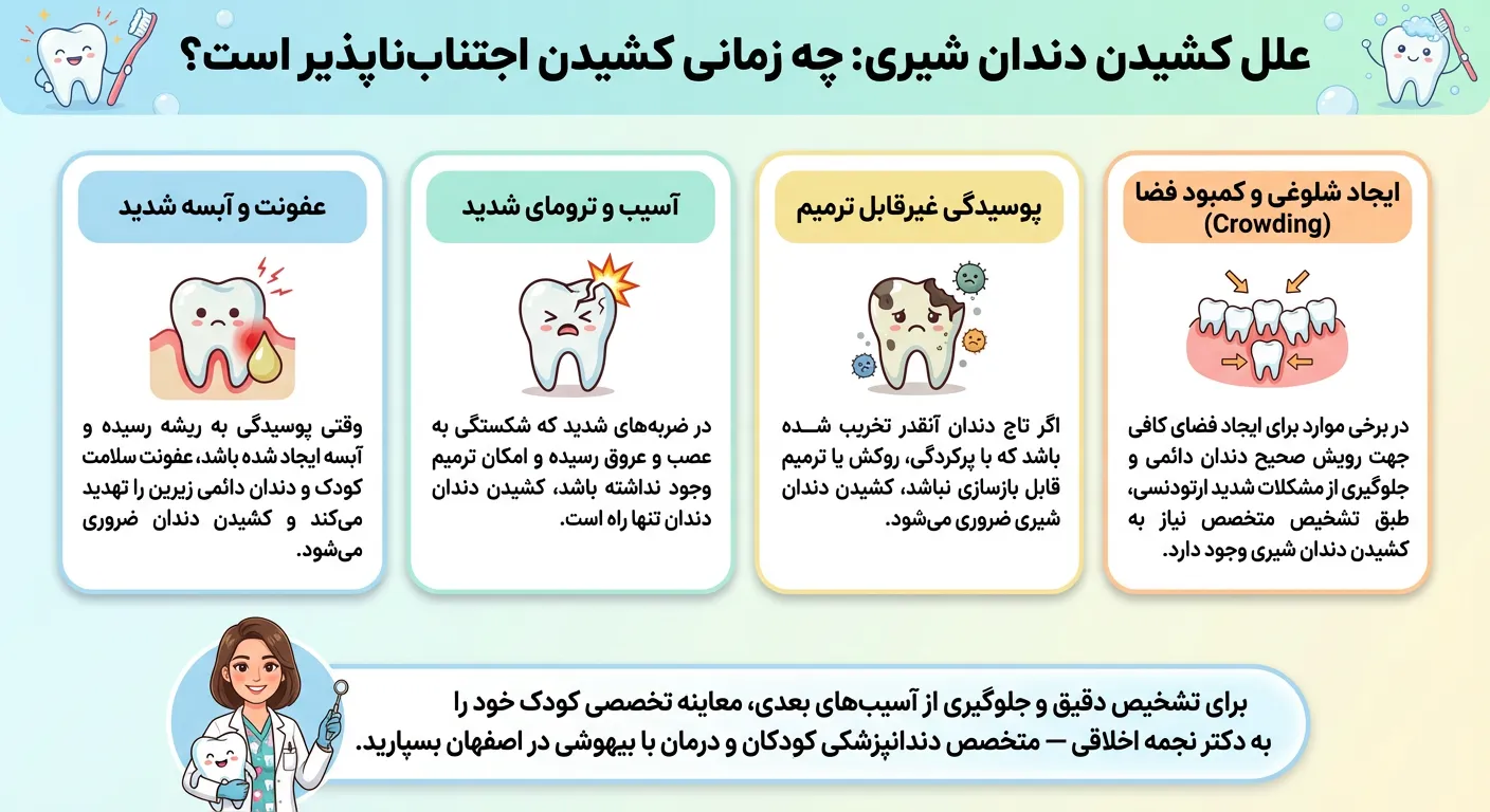 عوارض کشیدن دندان شیری پوسیده
