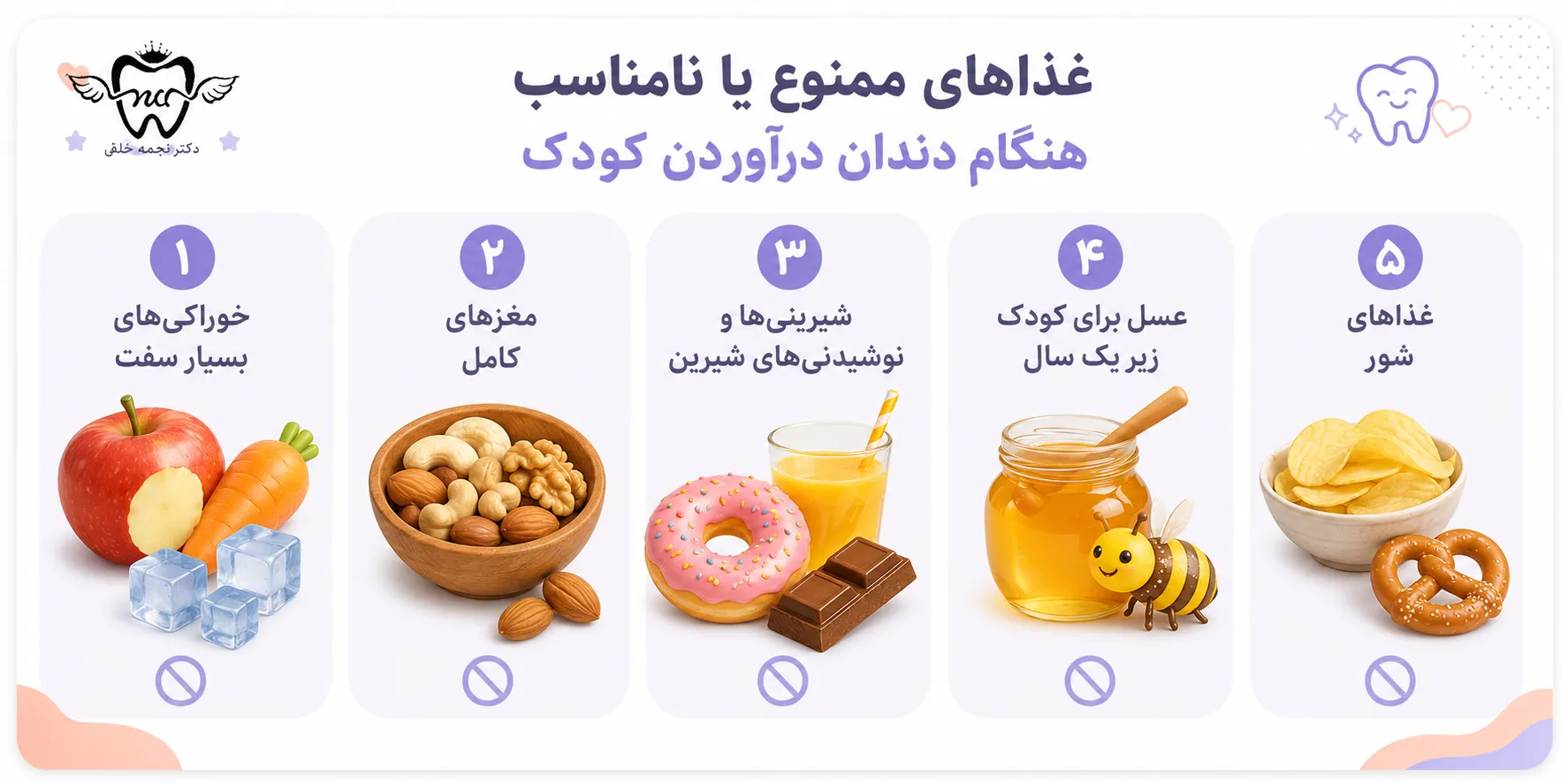 غذاهای ممنوعه برای دندان درآوردن کودک