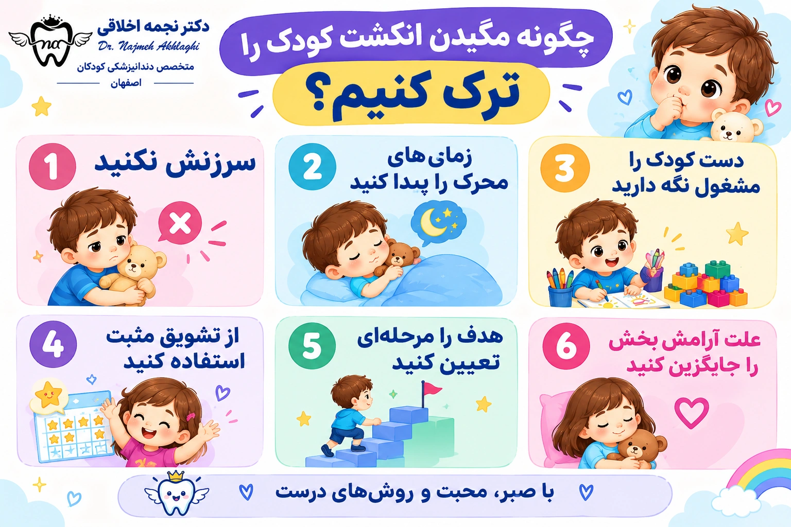 روش های ترک عادت مکیدن انگشت دست توسط کودک
